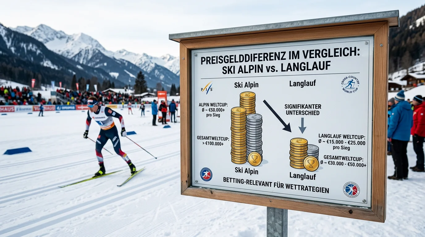 Preisgelddifferenz zwischen Ski Alpin und Langlauf im Vergleich