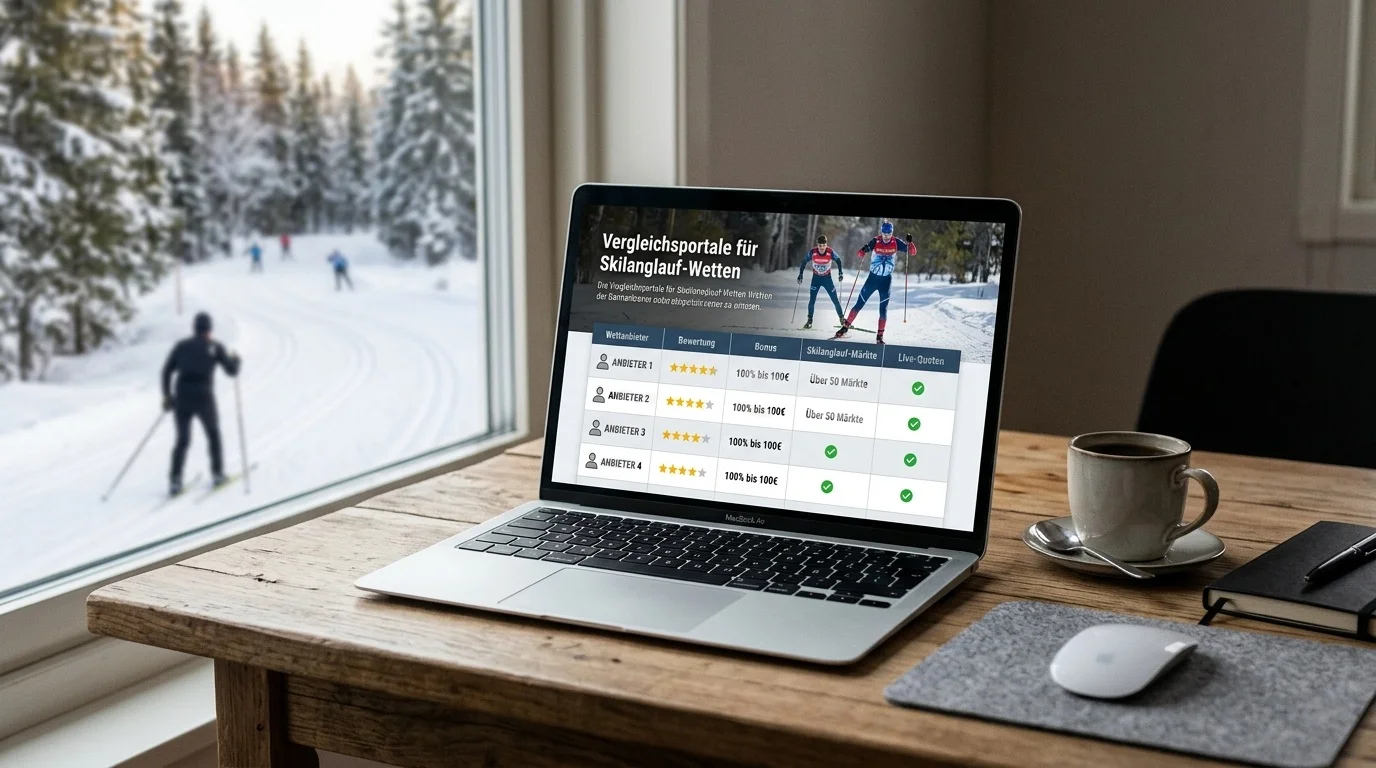 Übersichtlicher Vergleich verschiedener Wettanbieter auf einem Laptop-Bildschirm