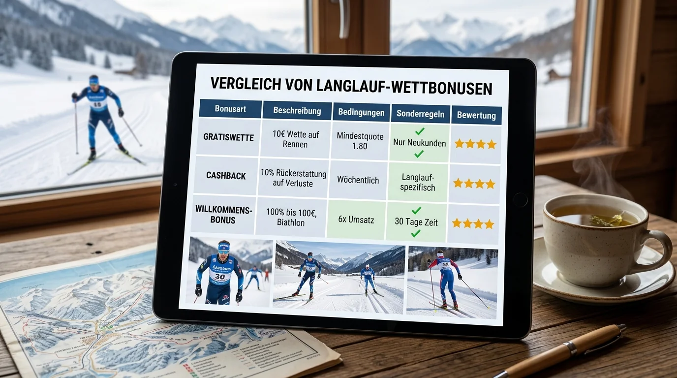 Vergleich von Gratiswette, Cashback und Willkommensbonus für Langlauf