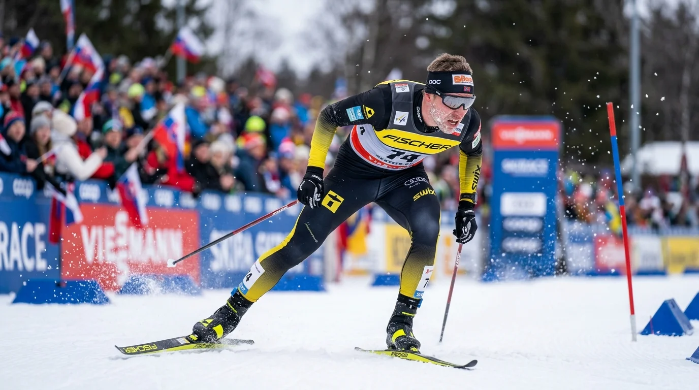 Favorit im Langlauf-Sprint bei einem FIS-Weltcup-Rennen in Aktion