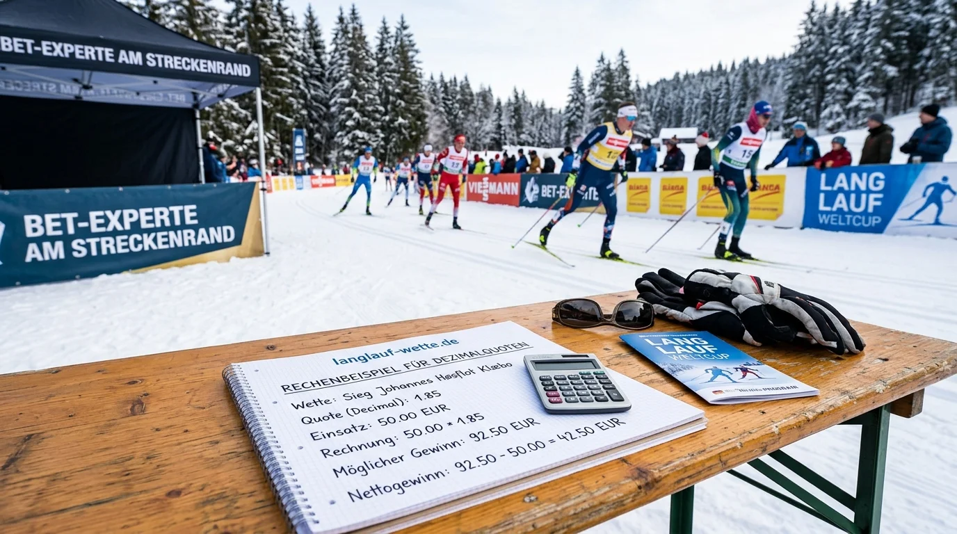 Rechenbeispiel für Dezimalquoten bei einer Langlauf-Wette