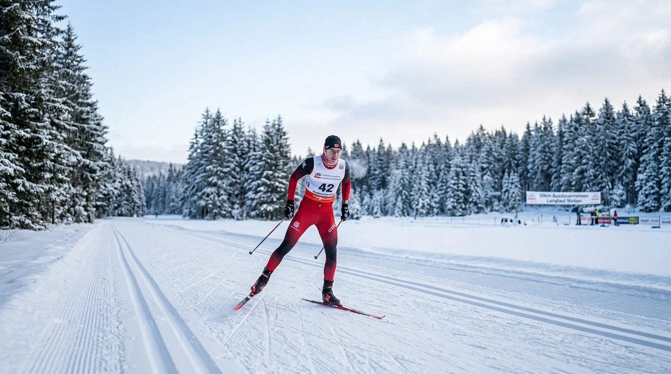 Ausdauerspezialist bei einem 50-km-Langlauf-Distanzrennen