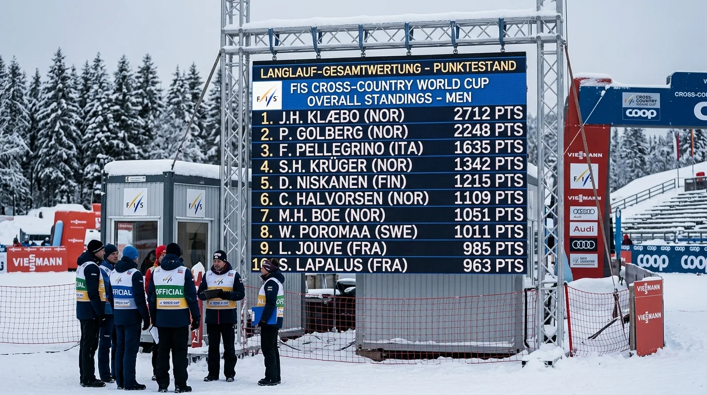 Punktestand der Langlauf-Gesamtwertung im FIS-Weltcup mit Favoritenfeld