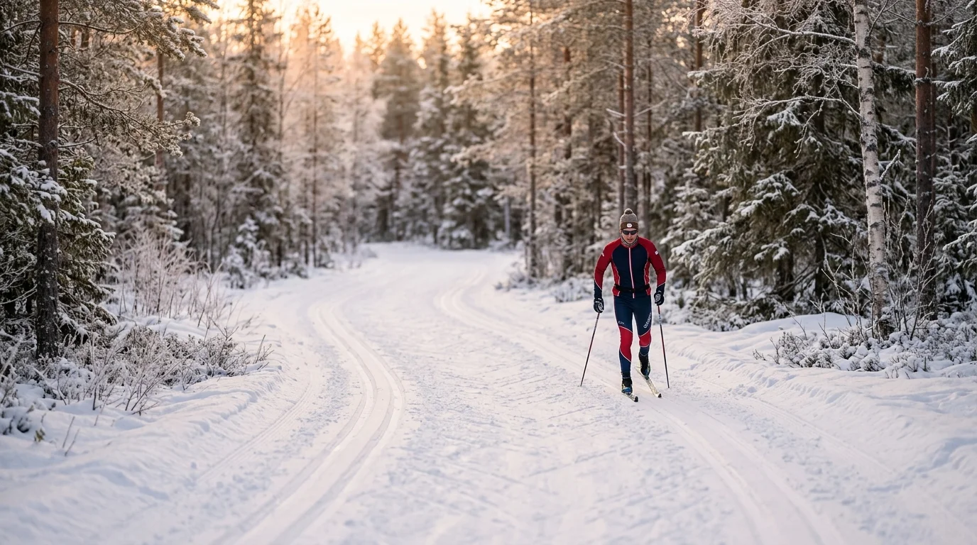 Skilanglauf-Loipe im Winter als Einstieg in Langlauf Wetten für Anfänger