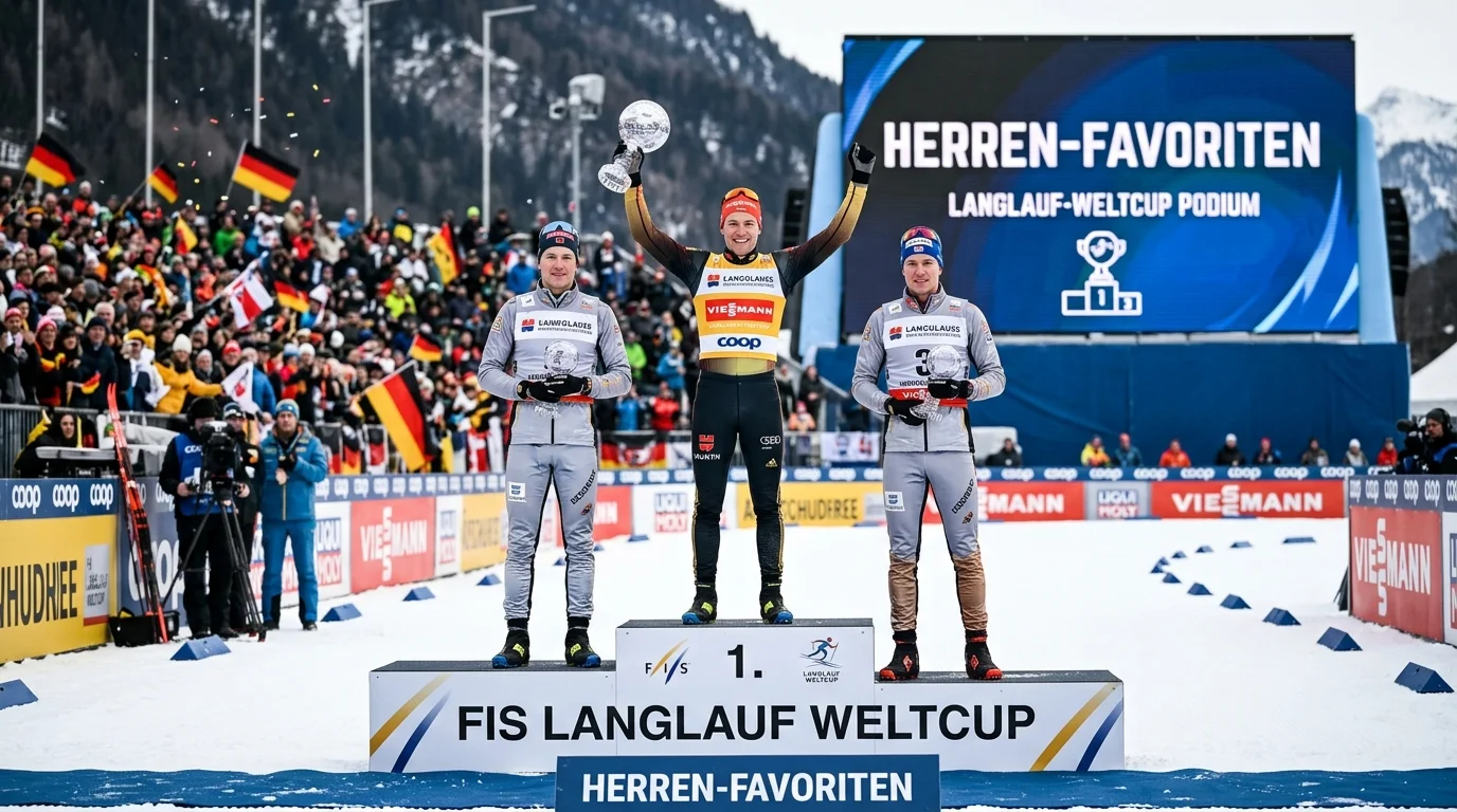 Herren-Favoriten des Langlauf-Weltcups auf dem Podium