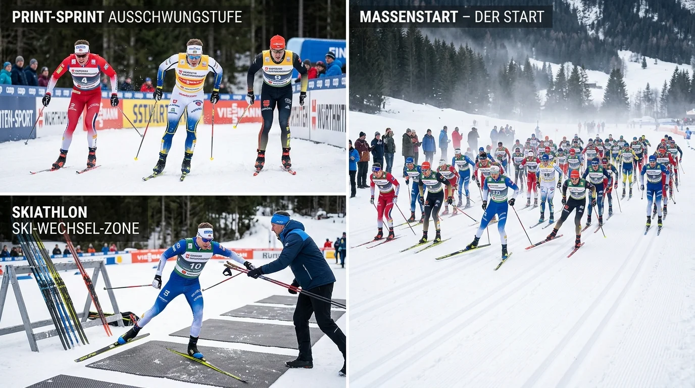 Olympische Langlauf-Disziplinen: Skiathlon, Sprint und Massenstart