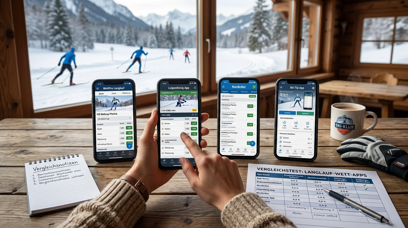 Vergleichstest mehrerer Wett-Apps für Langlauf-Sportwetten
