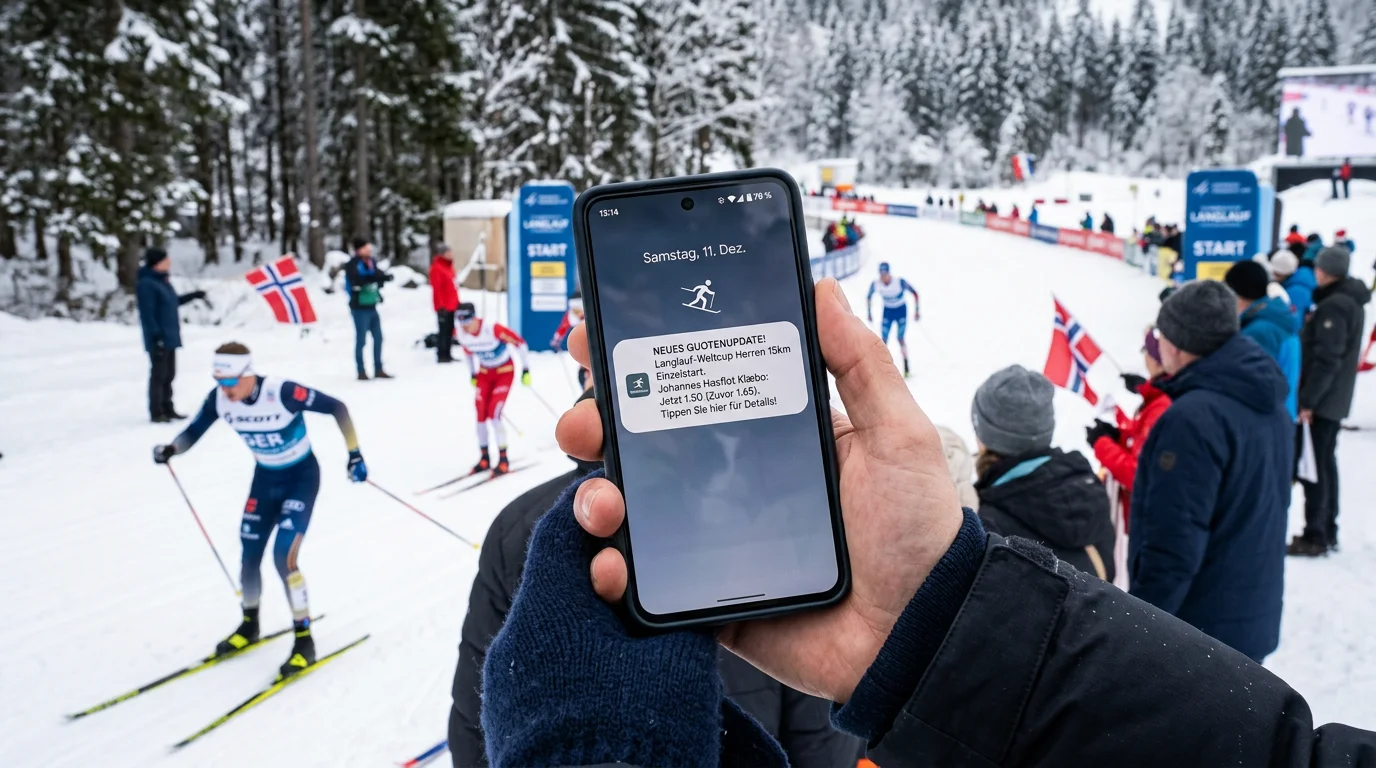 Push-Benachrichtigung mit Quotenupdate für ein Langlauf-Rennen