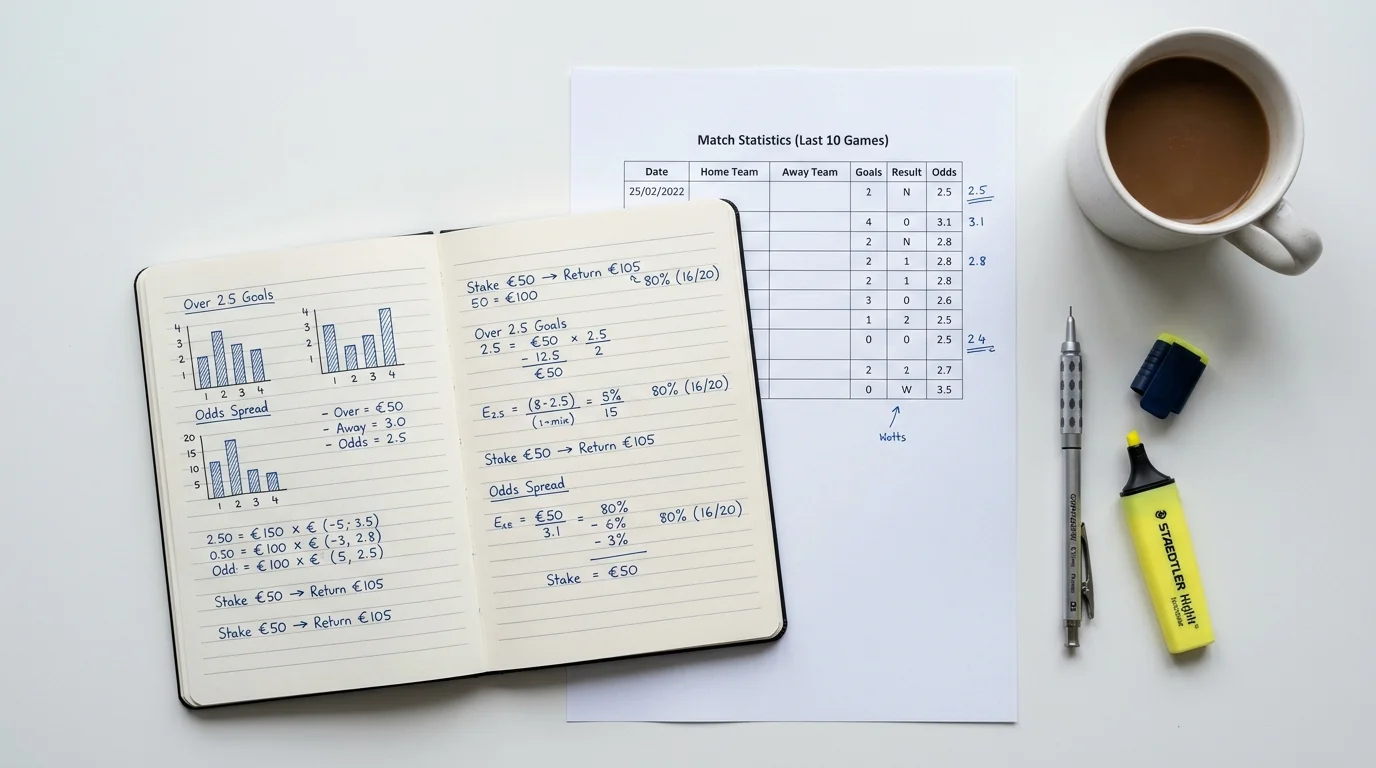 Datenbasierte Quotenanalyse für Skilanglauf-Sportwetten mit Stift und Notizbuch