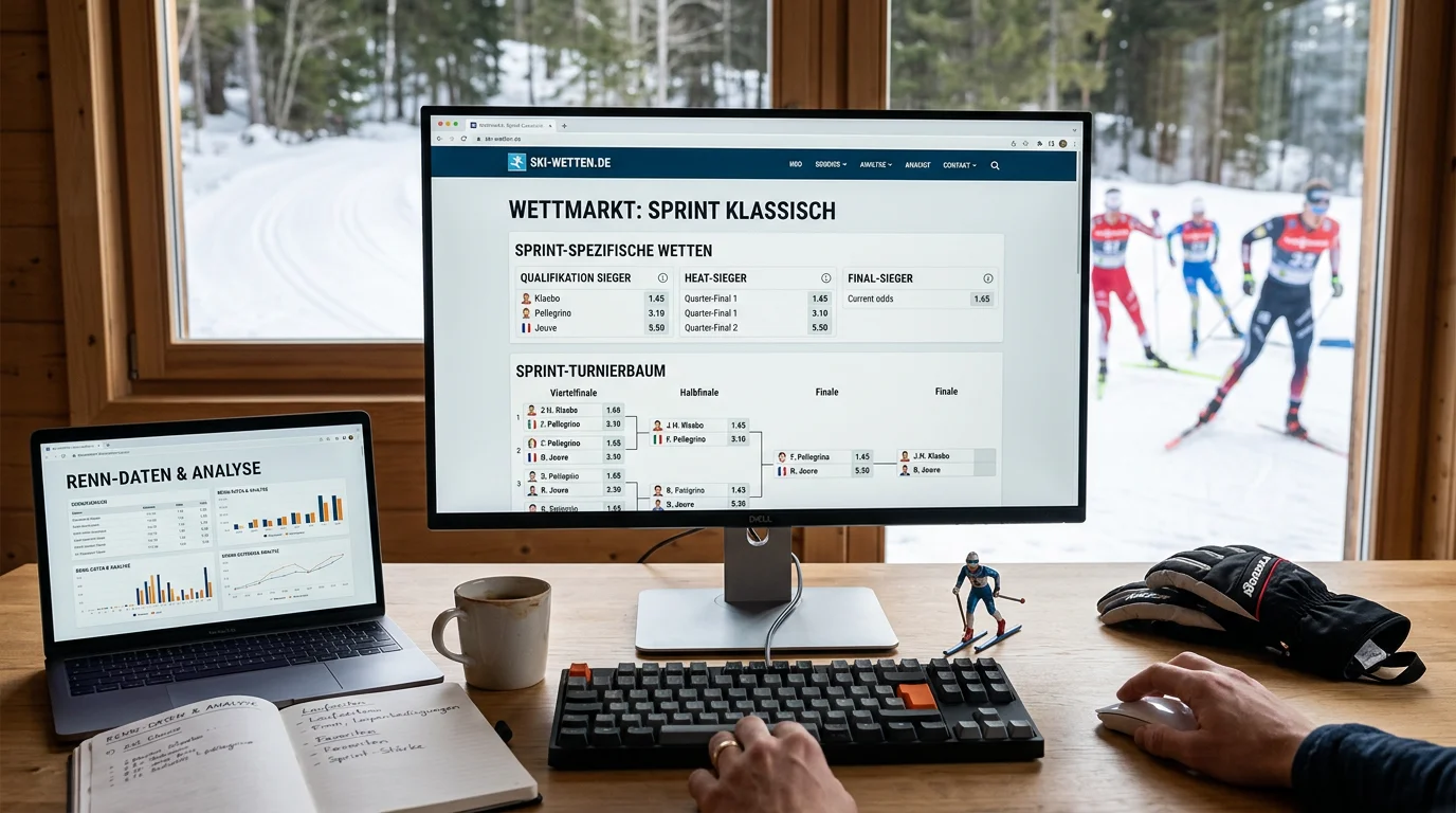 Sprint-Wettmärkte: Quali-Sieger und Finalsieger auf einem Bildschirm